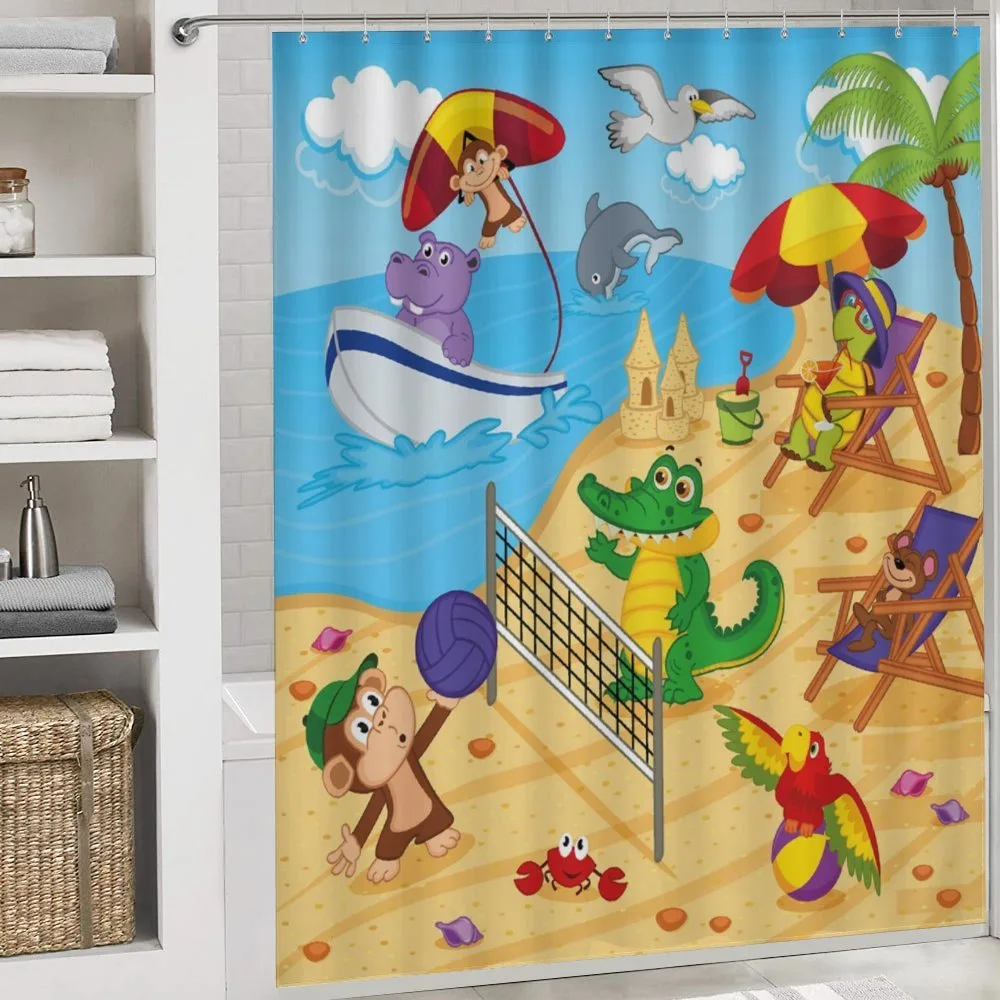Cartoon Animals on Beach — Detail 4