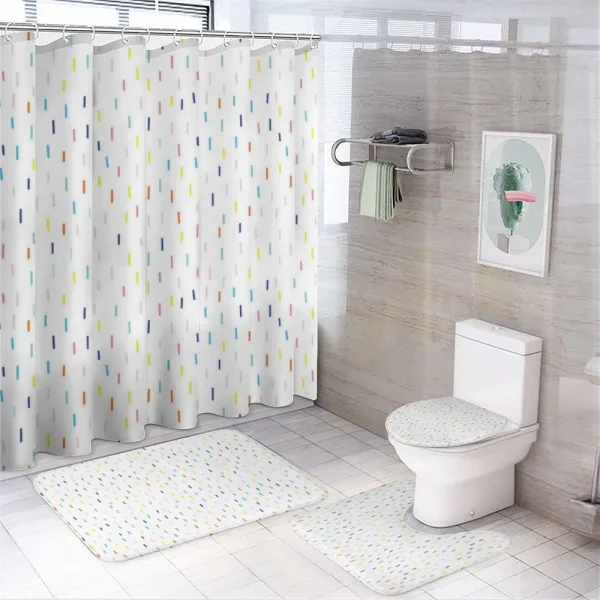 Drizzling Funky Rain on a shower curtain