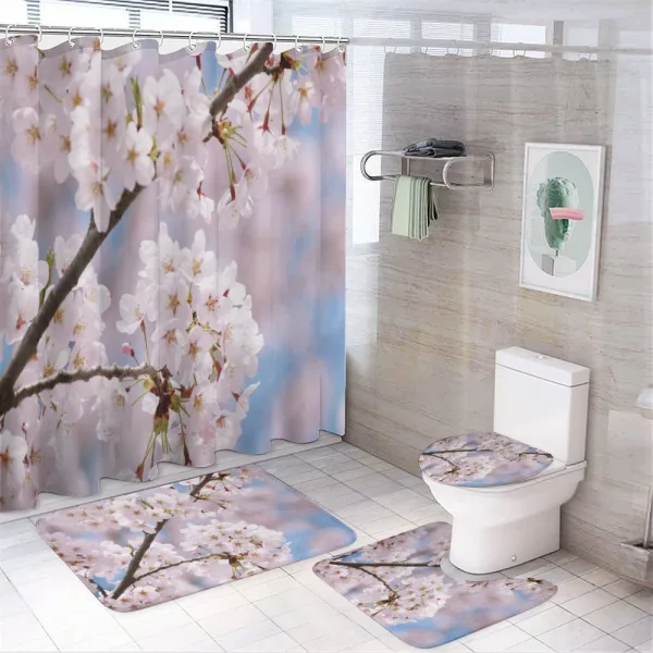 Floral Cherry Branches on a shower curtain