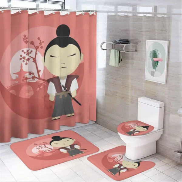 Funny Japan Cartoon on a shower curtain