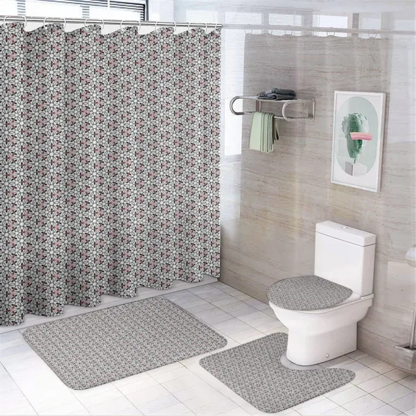 Heart Circles on a shower curtain