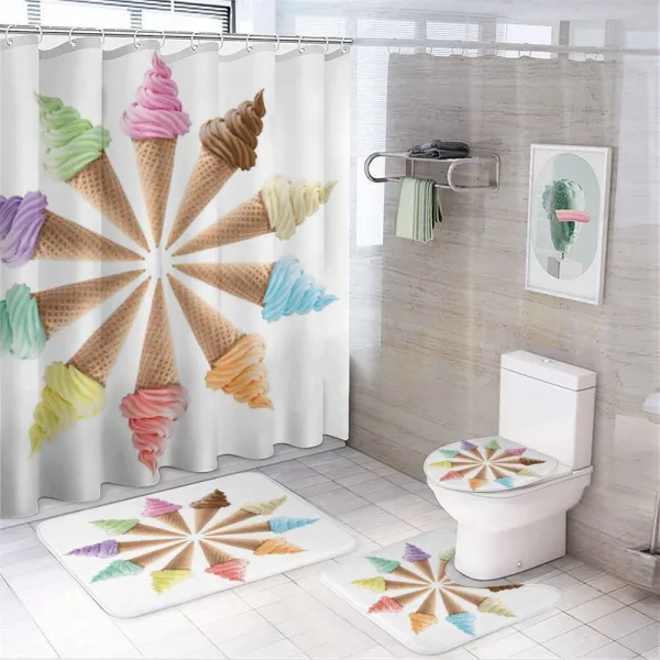 Ice Cream Row on a shower curtain