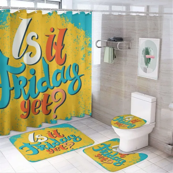 Is It Friday Yet Grungy on a shower curtain
