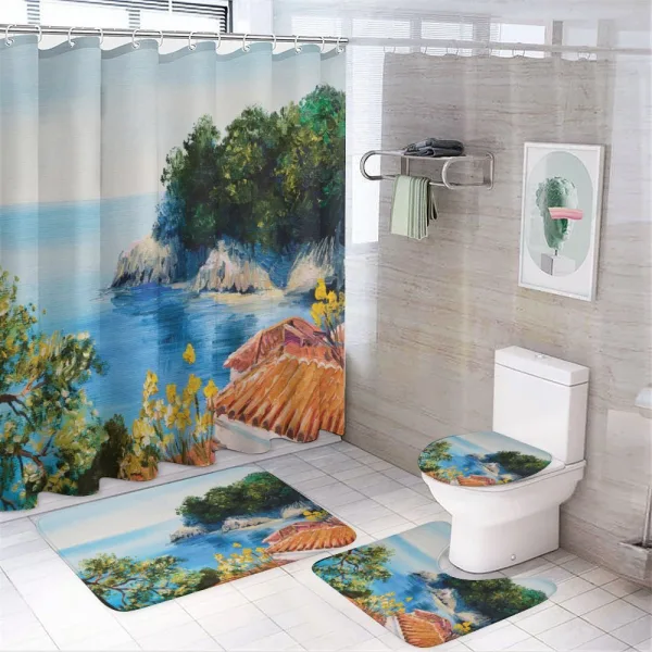 Mediterranean Scenery on a shower curtain