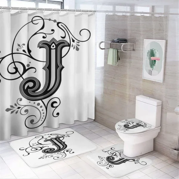 Noble Royal Initials J on a shower curtain