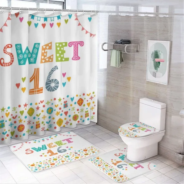 Party Flags Doodle on a shower curtain