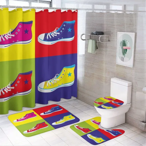 Retro Sport Shoes on a shower curtain
