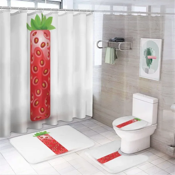 Straberry Style Letter on a shower curtain