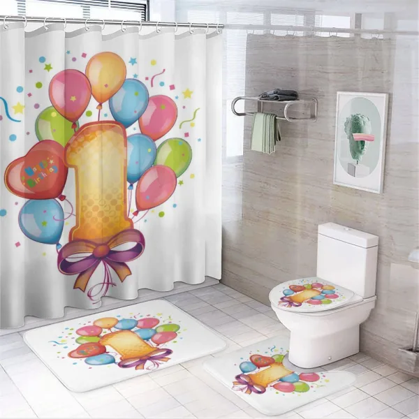 Vintage Kids Birthday on a shower curtain
