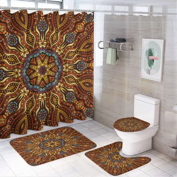 Warm Colored Design Boho on a shower curtain