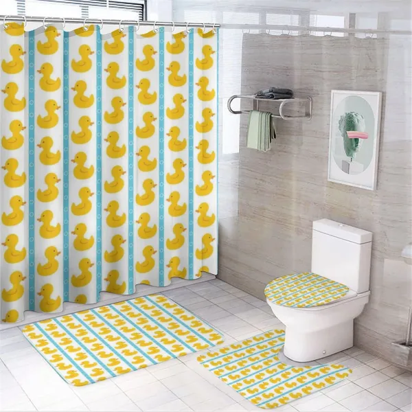 Baby Blue Stripes on a shower curtain