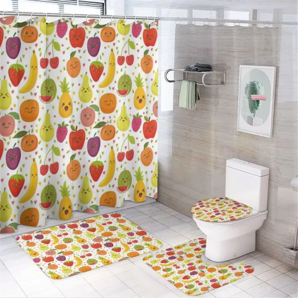Banana Smile Kids Theme on a shower curtain