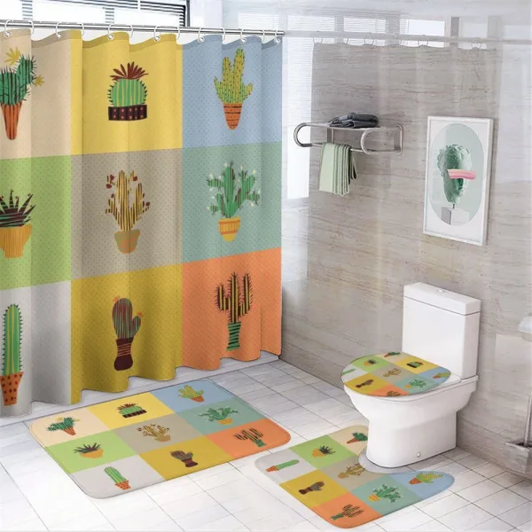 Botanical Cactus Flower on a shower curtain