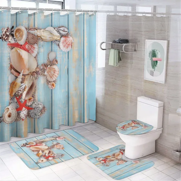 Coastal Soft Colored on a shower curtain