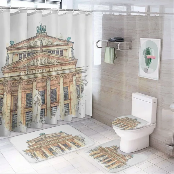 Concert House in Berlin Paint on a shower curtain