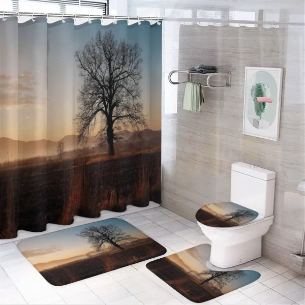 Countryside Autumn Dusk on a shower curtain