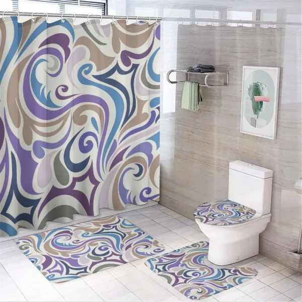 Funky Asymmetrical Shapes on a shower curtain