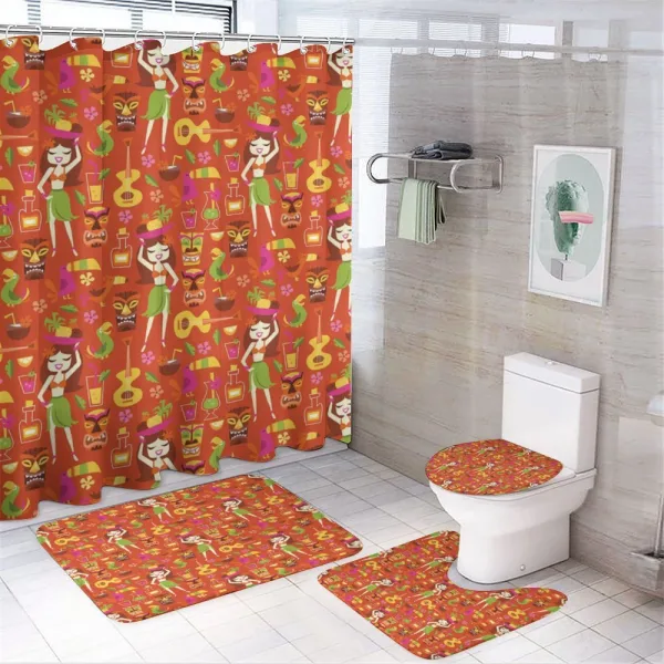 Hawaiian Luau Party Aloha Girls on a shower curtain