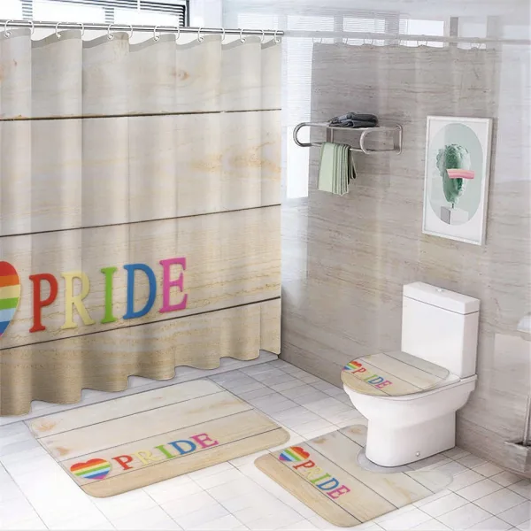 Heart Sign Colorful Love on a shower curtain