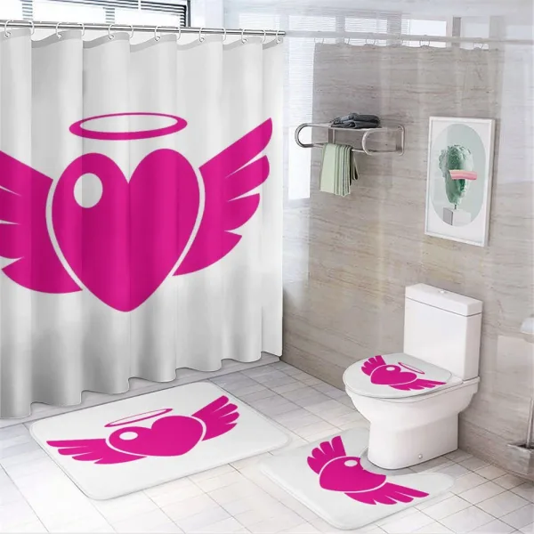 Heart with Wings Eros Romantic on a shower curtain