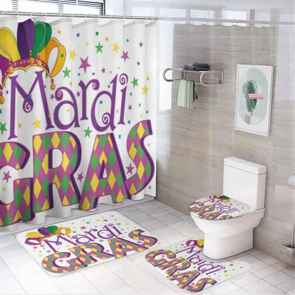Joyful Party Theme on a shower curtain