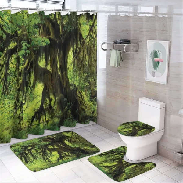 Moss Jungle Wildlife on a shower curtain