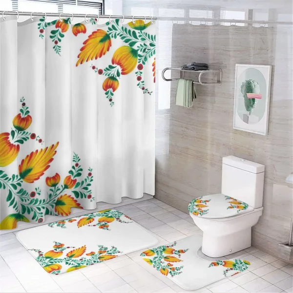 Ornate Japanese on a shower curtain