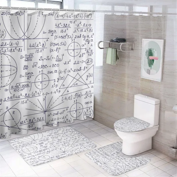 Student Geometry on a shower curtain