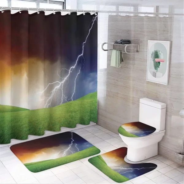 Thunder Field on a shower curtain
