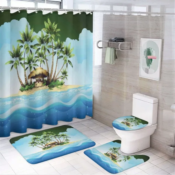 Tropic Lands Coconut Palms on a shower curtain
