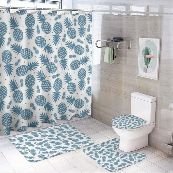 Tropical Fruit Pineapple on a shower curtain