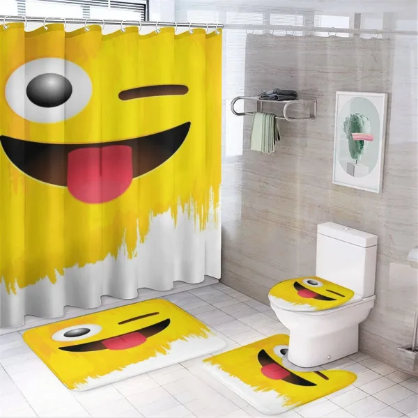 Winked Tongue Smiley on a shower curtain