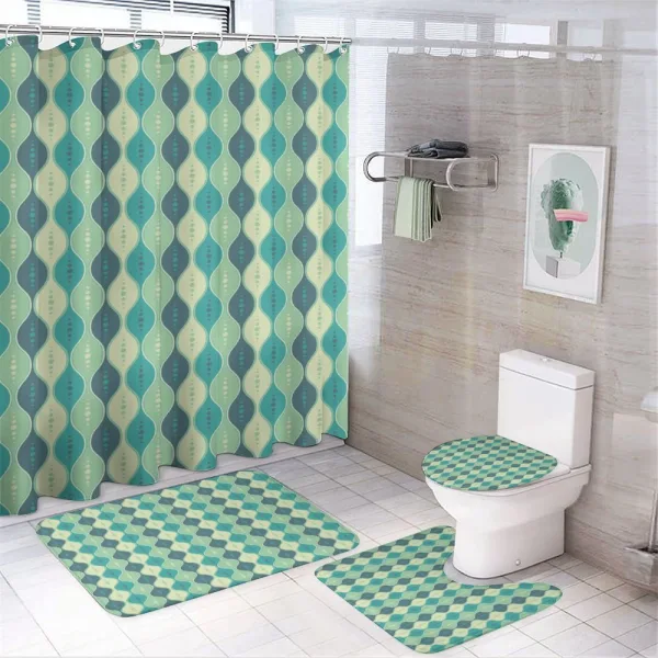Abstract Oval Shape on a shower curtain