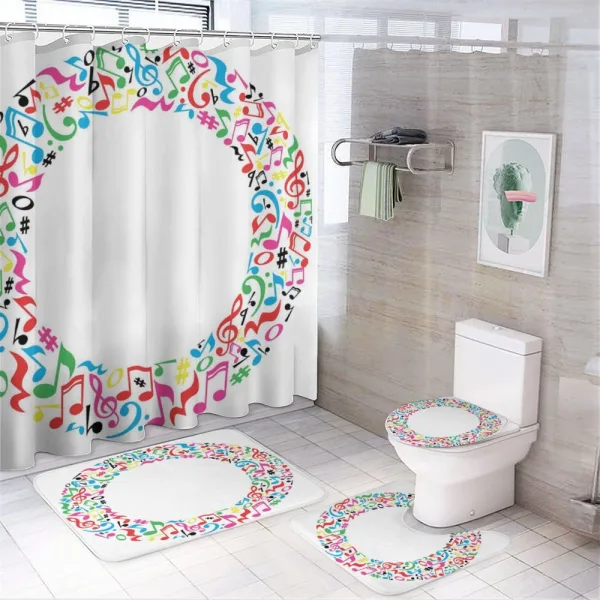 Alphabet Sign O Music on a shower curtain
