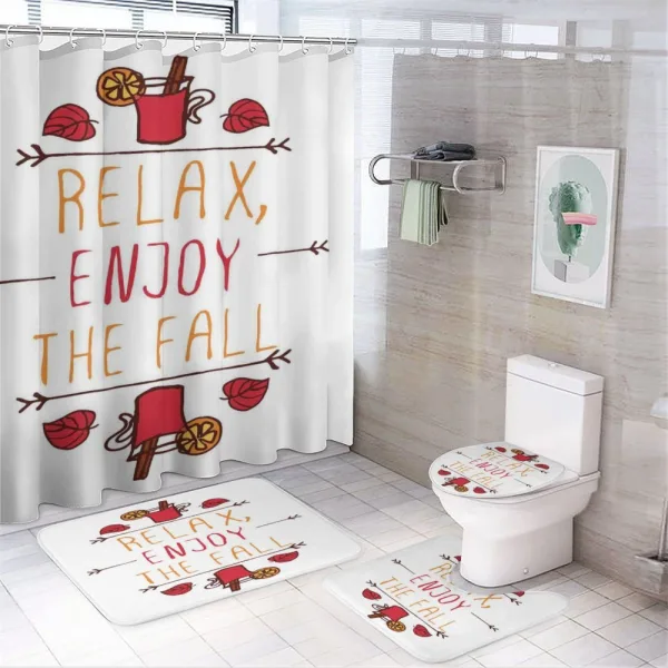 Autumn Concept Relax Enjoy on a shower curtain