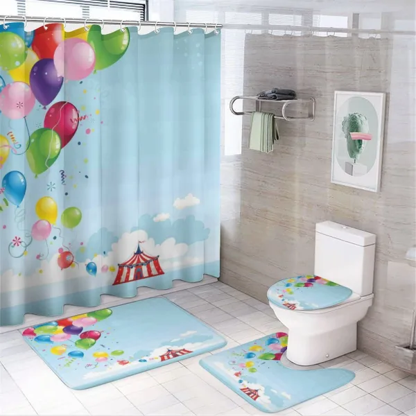 Carnival Tent Balloons on a shower curtain
