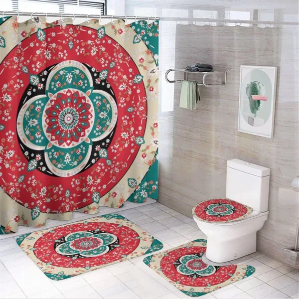 Circles Blooms on a shower curtain