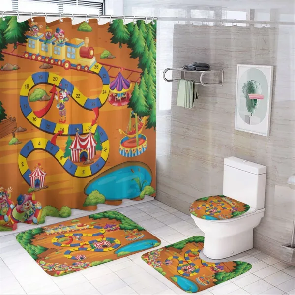 Colorful Clowns on a shower curtain