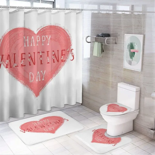 Floral Love Words on a shower curtain