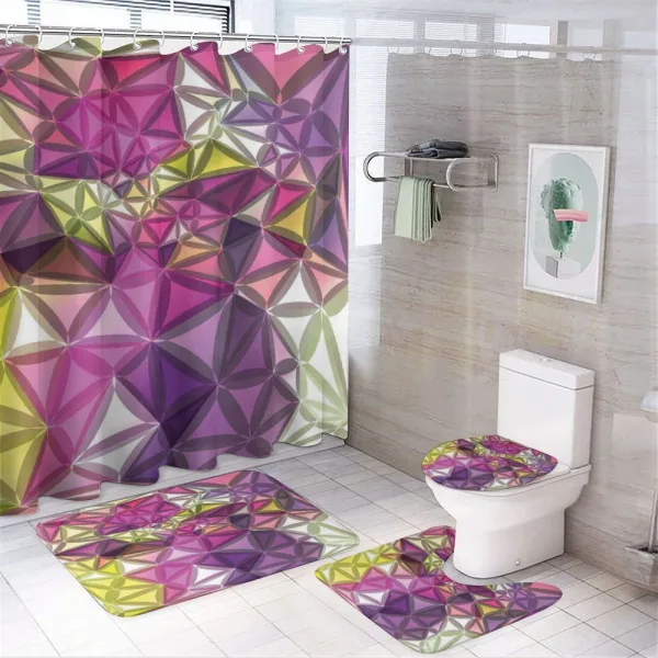 Geometrical Diamond on a shower curtain