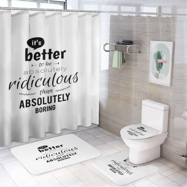 Lettering Pattern on a shower curtain