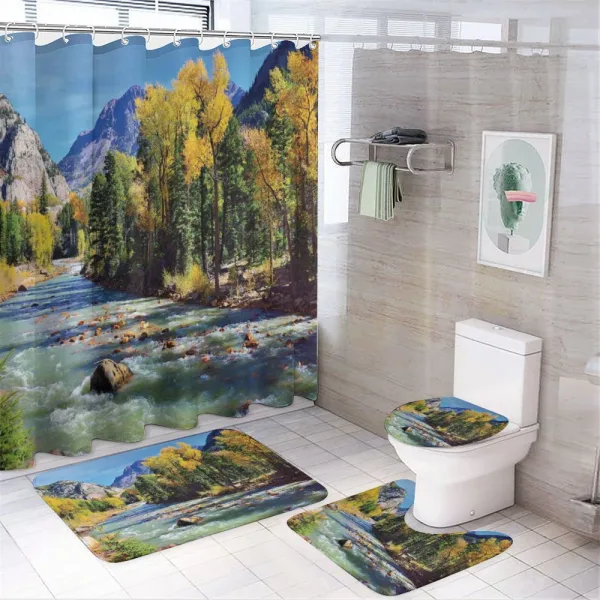 Mountains of Colorado on a shower curtain