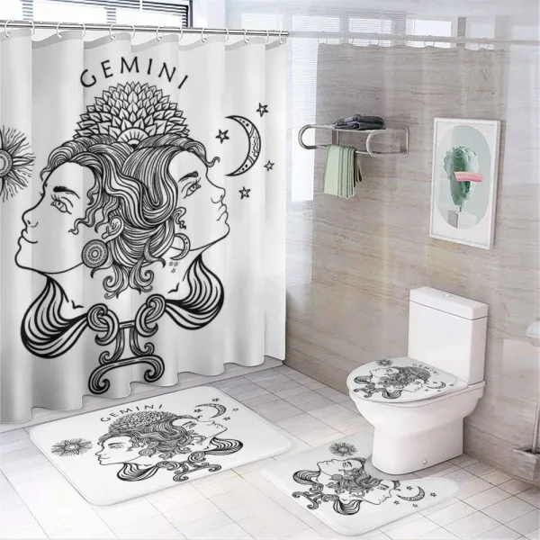 Mystic Happy Sad on a shower curtain