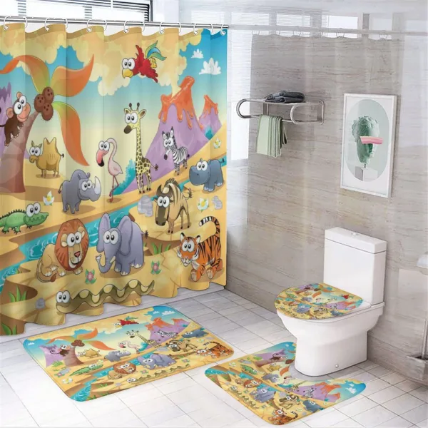 Nature Beasts Hippo on a shower curtain