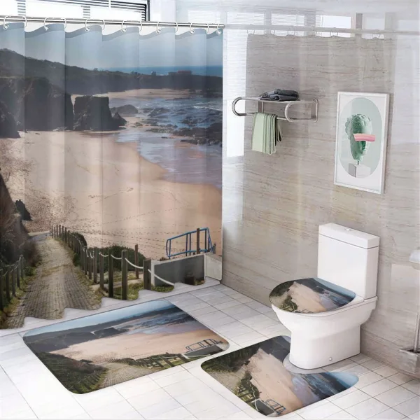 Ocean Coastline Nature on a shower curtain