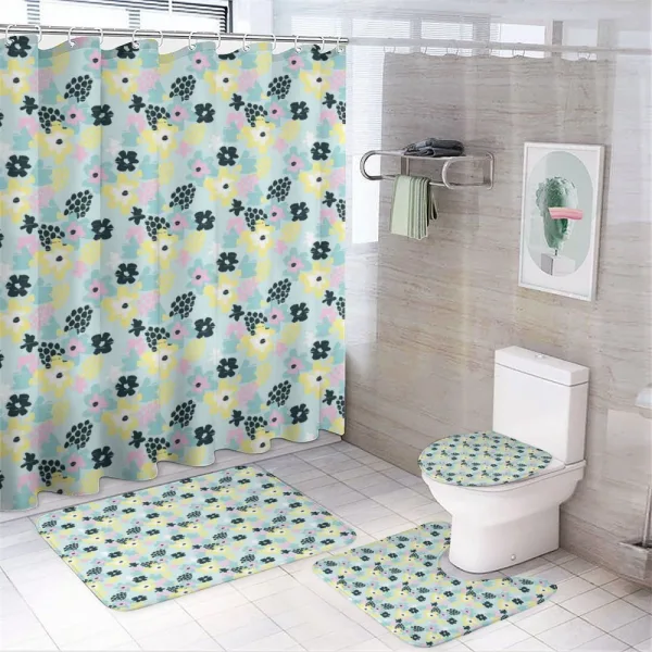 Pastel Tone Abstract Petals on a shower curtain