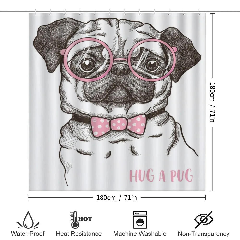 Pug with Bow Glasses — Detail 2