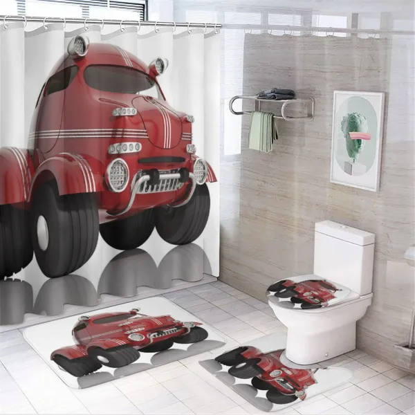 Realistic Kids Toy Design on a shower curtain