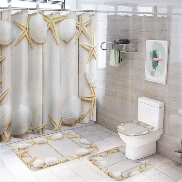 Rustic Wooden Backdrop on a shower curtain