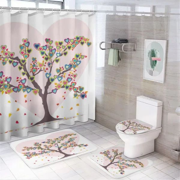 Tree with Leaves Floral on a shower curtain